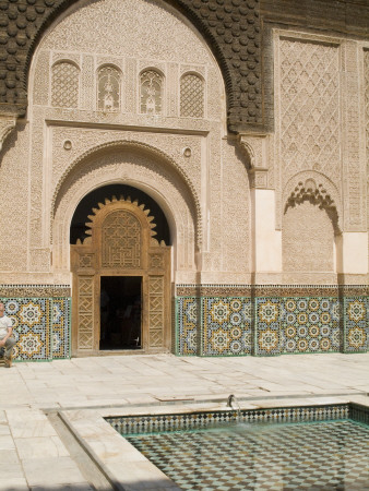 Ali Ben Youssef Medersa (Ancient Koranic School), Marrakech, 1565, Courtyard And Pool by Natalie Tepper Pricing Limited Edition Print image