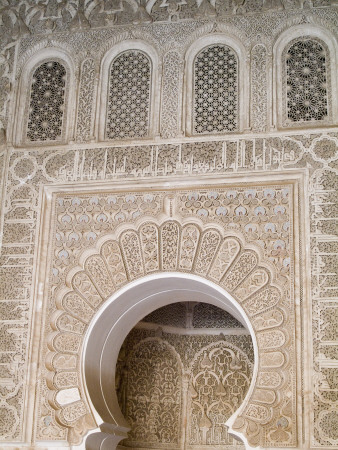 Ali Ben Youssef Medersa (Ancient Koranic School), Marrakech, 1565, Facade Detail by Natalie Tepper Pricing Limited Edition Print image