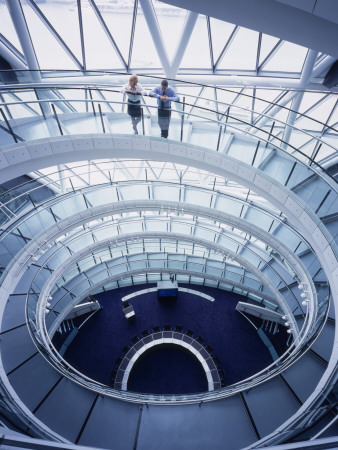 City Hall, London, Staircase Looking Down At Chamber, Architect: Sir Norman Foster And Partners by Peter Durant Pricing Limited Edition Print image