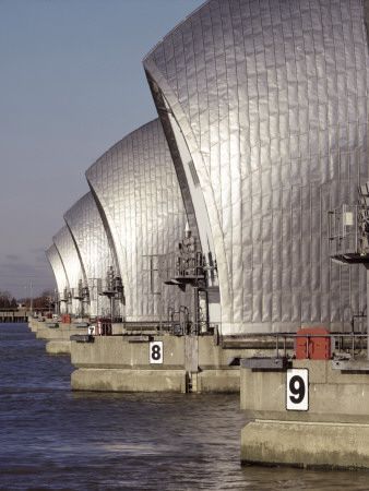Thames Barrier, Greenwich London, Row Of Piers, Architect: Glc Rendel Palmer And Tritton by Peter Durant Pricing Limited Edition Print image