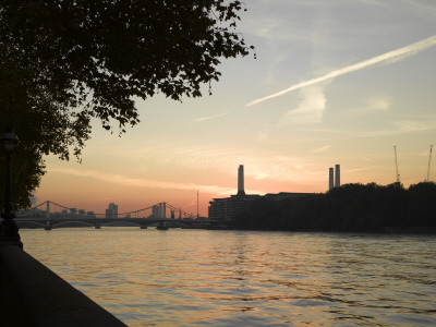 Battersea Power Station And Battersea Rail Bridge At Dawn, London by Richard Bryant Pricing Limited Edition Print image
