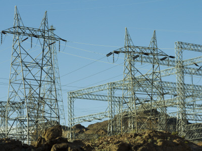 Electricity Pylons Entrance To Hoover Dam by Richard Williamson Pricing Limited Edition Print image