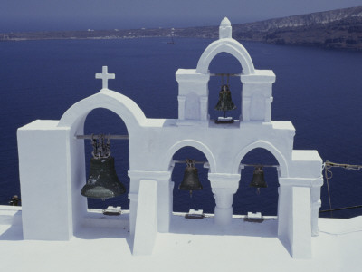 Ioa, Santorini (Thira), Cyclades, Greece - Church Bell Tower by Robert O'dea Pricing Limited Edition Print image