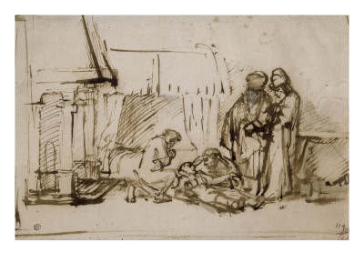 Femme Mourante Et Quatre Personnages: La Mort De Lucrèce (?) by Rembrandt Van Rijn Pricing Limited Edition Print image