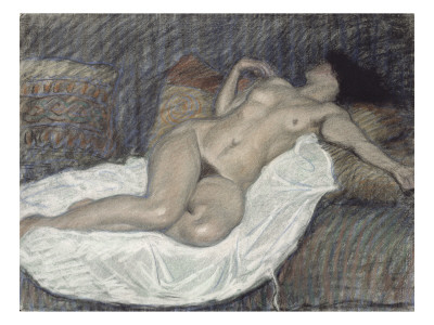 Femme Nue Étendue Sur Des Coussins by Théophile Steinlen Pricing Limited Edition Print image