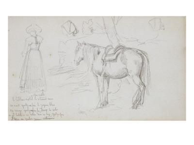 Carnet De Croquis : Bretonne Et Cheval by William Adolphe Bouguereau Pricing Limited Edition Print image