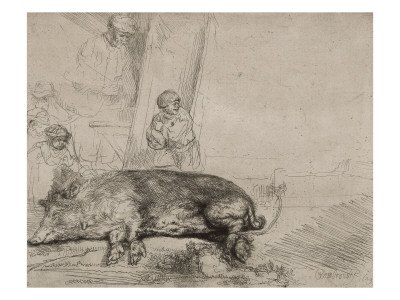 Le Cochon ; 1Er Etat by Rembrandt Van Rijn Pricing Limited Edition Print image