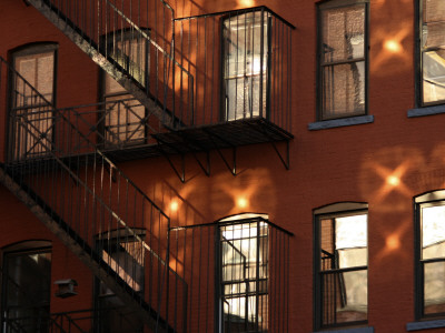 Red Bldg W Reflections New York City by Eloise Patrick Pricing Limited Edition Print image