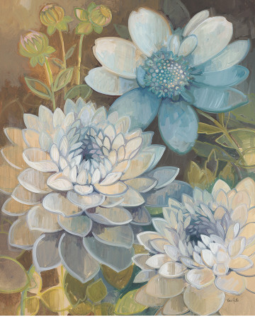 Pretty Blue Dahlias Ii by Vera Hills Pricing Limited Edition Print image