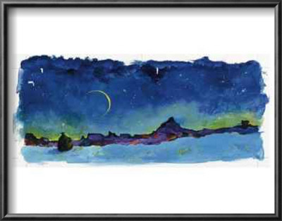 Moon In The Desert Sky From Clementina's Cactus by Ezra Jack Keats Pricing Limited Edition Print image