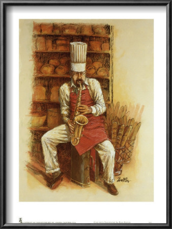 Chef With Saxophone by Russ Butler Pricing Limited Edition Print image