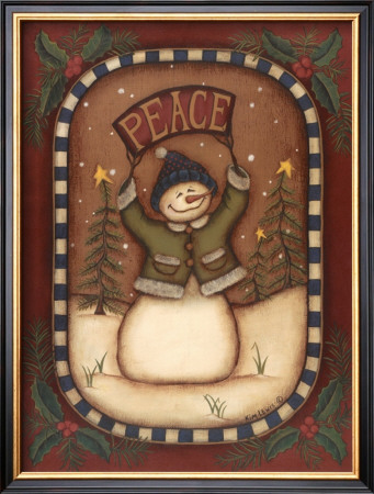 Peace Snowman by Kim Lewis Pricing Limited Edition Print image