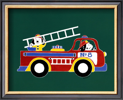Dogs On Firetruck Ii by Shelly Rasche Pricing Limited Edition Print image