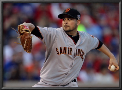 San Francisco Giants V Texas Rangers, Game 3: Jonathan Sanchez by Ronald Martinez Pricing Limited Edition Print image