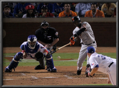 San Francisco Giants V Texas Rangers, Game 4: Tommy Hunter,Edgar Renteria by Doug Pensinger Pricing Limited Edition Print image