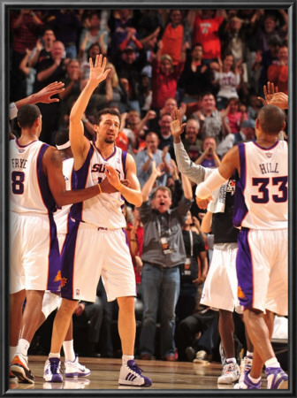 Denver Nuggets V Phoenix Suns: Hedo Turkoglu, Channing Frye And Grant Hill by Barry Gossage Pricing Limited Edition Print image
