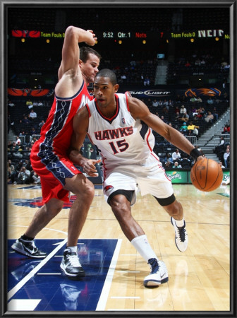 New Jersey Nets V Atlanta Hawks: Al Horford And Kris Humphries by Scott Cunningham Pricing Limited Edition Print image