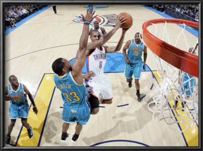 New Orleans Hornets V Oklahoma City Thunder: Eric Maynor And Willie Green by Layne Murdoch Pricing Limited Edition Print image