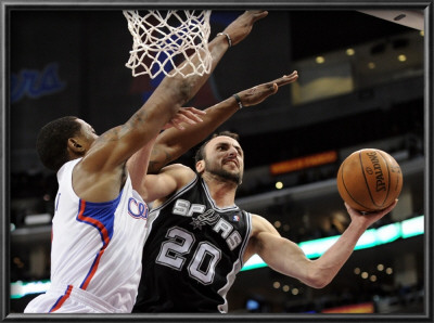 San Antonio Spurs V Los Angeles Clippers: Manu Ginobili And Deandre Jordan by Harry How Pricing Limited Edition Print image