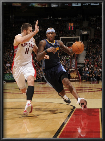 Denver Nuggets V Toronto Raptors: Al Harrington And Linas Kleiza by Ron Turenne Pricing Limited Edition Print image