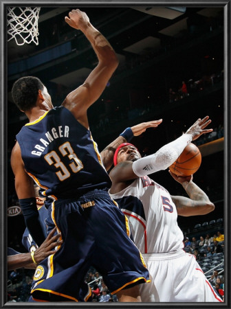 Indiana Pacers V Atlanta Hawks: Josh Smith, Danny Granger And Brandon Rush by Kevin Cox Pricing Limited Edition Print image