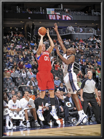 Philadelphia 76Ers V New Jersey Nets: Spencer Hawes And Travis Outlaw by David Dow Pricing Limited Edition Print image