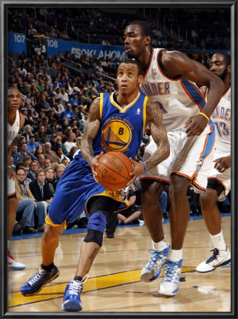 Golden State Warriors V Oklahoma City Thunder: Monta Ellis And Serge Ibaka by Layne Murdoch Pricing Limited Edition Print image