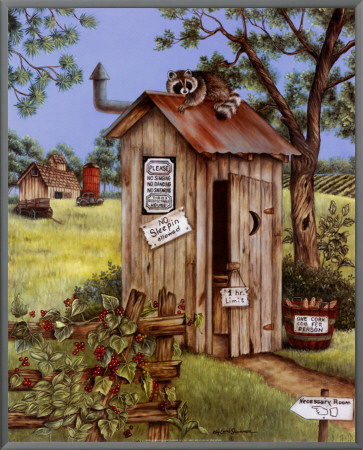 Outhouse, Raccoon by Kay Lamb Shannon Pricing Limited Edition Print image