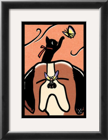 Cat, Dog And Butterfly by Ryo Takagi Pricing Limited Edition Print image