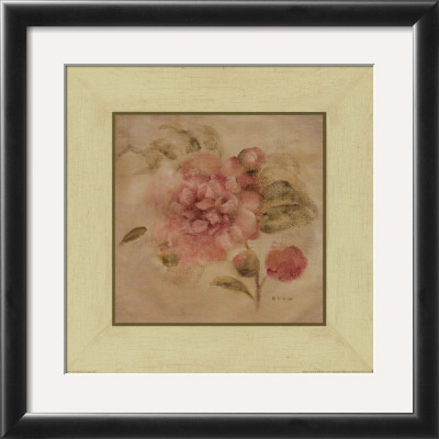 Dusty Pink Rose On Antique Linen by Cheri Blum Pricing Limited Edition Print image
