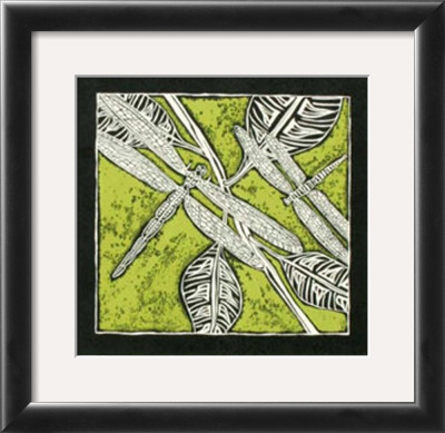 Dragonfly Woodblock In Green Ii by Chariklia Zarris Pricing Limited Edition Print image