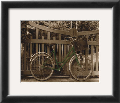 Green Bicycle Near Fence by Francisco Fernandez Pricing Limited Edition Print image