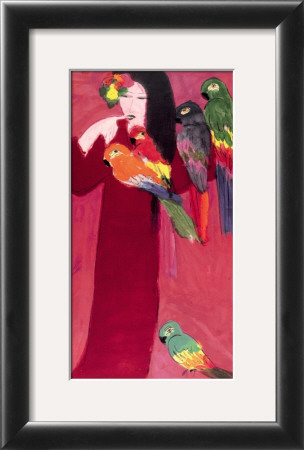 Girl With Parrots by Walasse Ting Pricing Limited Edition Print image