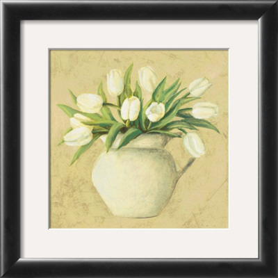 White Tulips In Pitcher by Cuca Garcia Pricing Limited Edition Print image