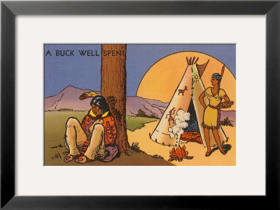 Buck Well Spent, Indian Cartoon by Glen Baxter Pricing Limited Edition Print image