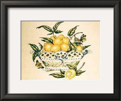 Lemons In A Porcelain Basket by P. Bowden Pricing Limited Edition Print image