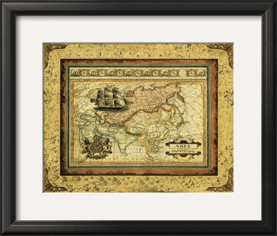Crackled Map Of Asia by Deborah Bookman Pricing Limited Edition Print image