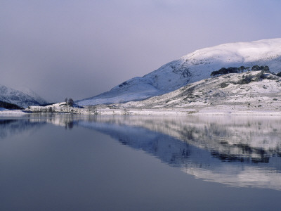 Loch Mullardoch, Glen Cannich, Winter In The Highlands, Scotland Upland Lochs, Snow, Lakes by Niall Benvie Pricing Limited Edition Print image