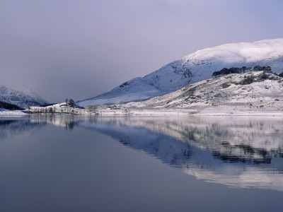 Loch Mullardoch, Glen Cannich, Winter In The Highlands, Scotland Upland Lochs, Snow, Lakes by Niall Benvie Pricing Limited Edition Print image