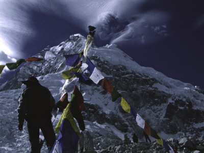 Prayer Flags At Everest Base Camp, Nepal by Michael Brown Pricing Limited Edition Print image