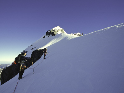 Mountaineering Through Snowy Trail, New Zealand by Michael Brown Pricing Limited Edition Print image