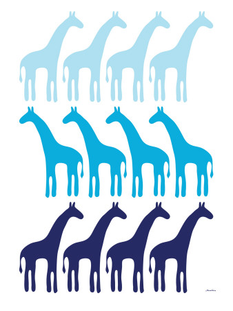 Blue Giraffe Family by Avalisa Pricing Limited Edition Print image