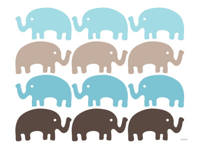 Brown Elephant Family by Avalisa Pricing Limited Edition Print image