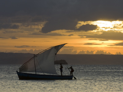Fishing Boat At Dawn, Ramena Beach, Diego Suarez In North Madagascar by Inaki Relanzon Pricing Limited Edition Print image