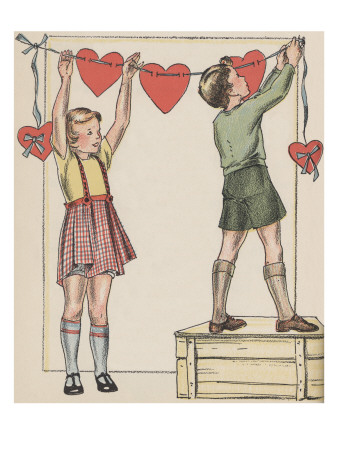 Hanging Up The Valentines by Kate Seredy Pricing Limited Edition Print image