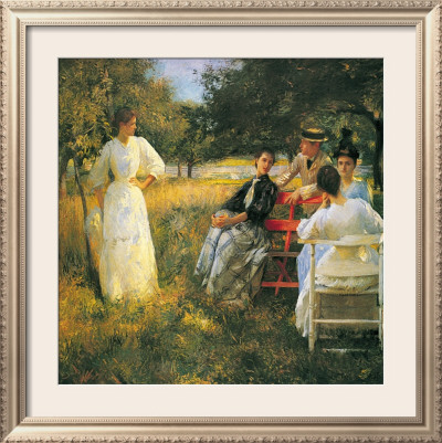 In The Orchard, 1891 by Edmund Charles Tarbell Pricing Limited Edition Print image