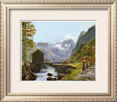 Dachstein And Lake Gosausee by Jakob Alt Pricing Limited Edition Print image
