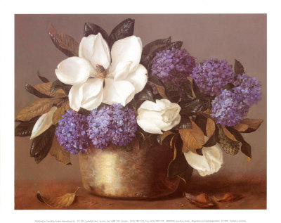 Magnolias And Hydrangeas by Joe Anna Arnett Pricing Limited Edition Print image