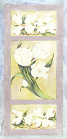 Tulips And Dogwood In Platnm by Deborah K. Ellis Pricing Limited Edition Print image