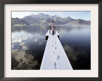 A Young Girl Enjoys The Sunny Winter Weather by Christof Stache Pricing Limited Edition Print image
